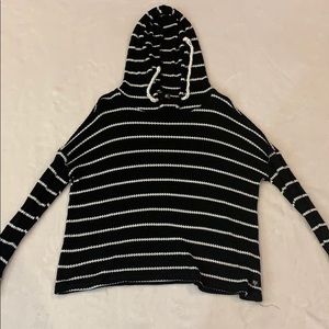 Black and white striped hoodie